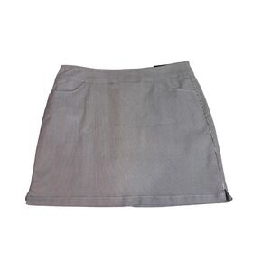 Briggs Petite Skort Pull On Comfort Waistband Black White Stripe 12P NWT
